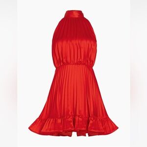 AMUR Amiri Pleated Halter Minidress